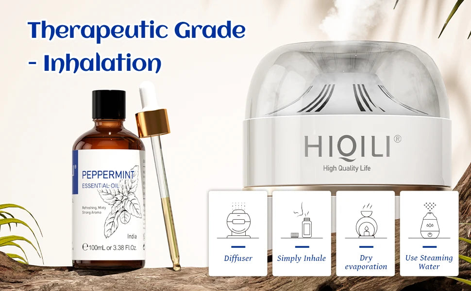 HIQILI Essential Oil Blend – Peppermint, Sandalwood & Lemon (100ML)